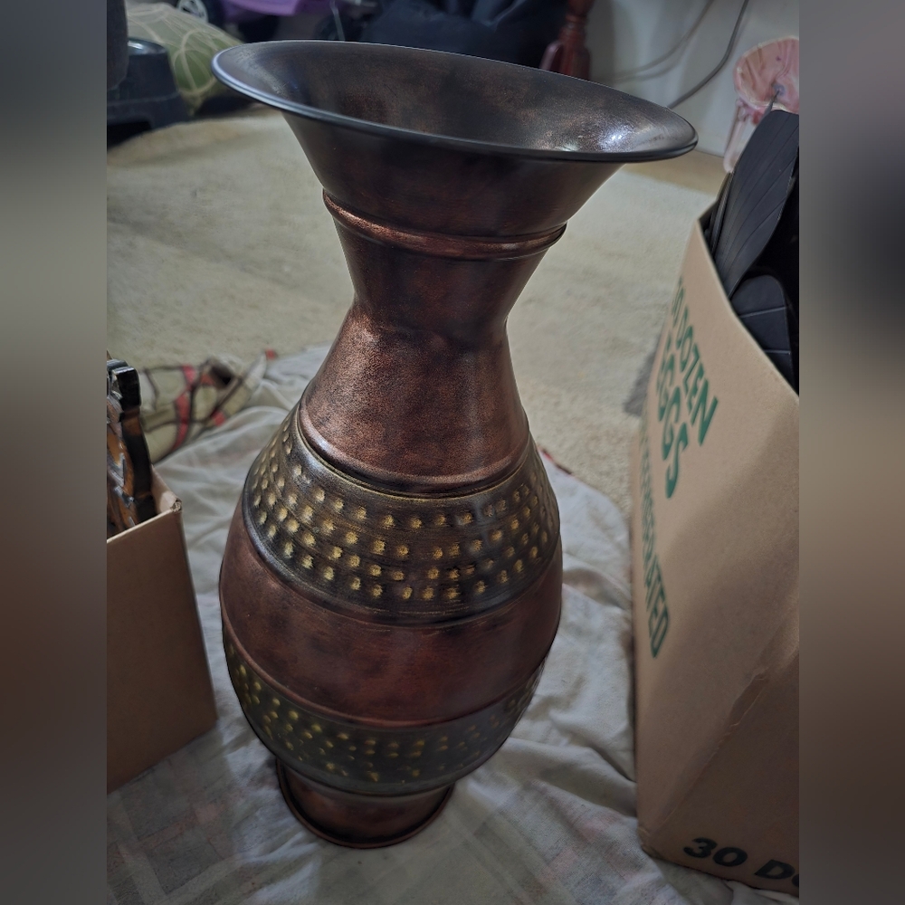 Large Metal Decorative Vase